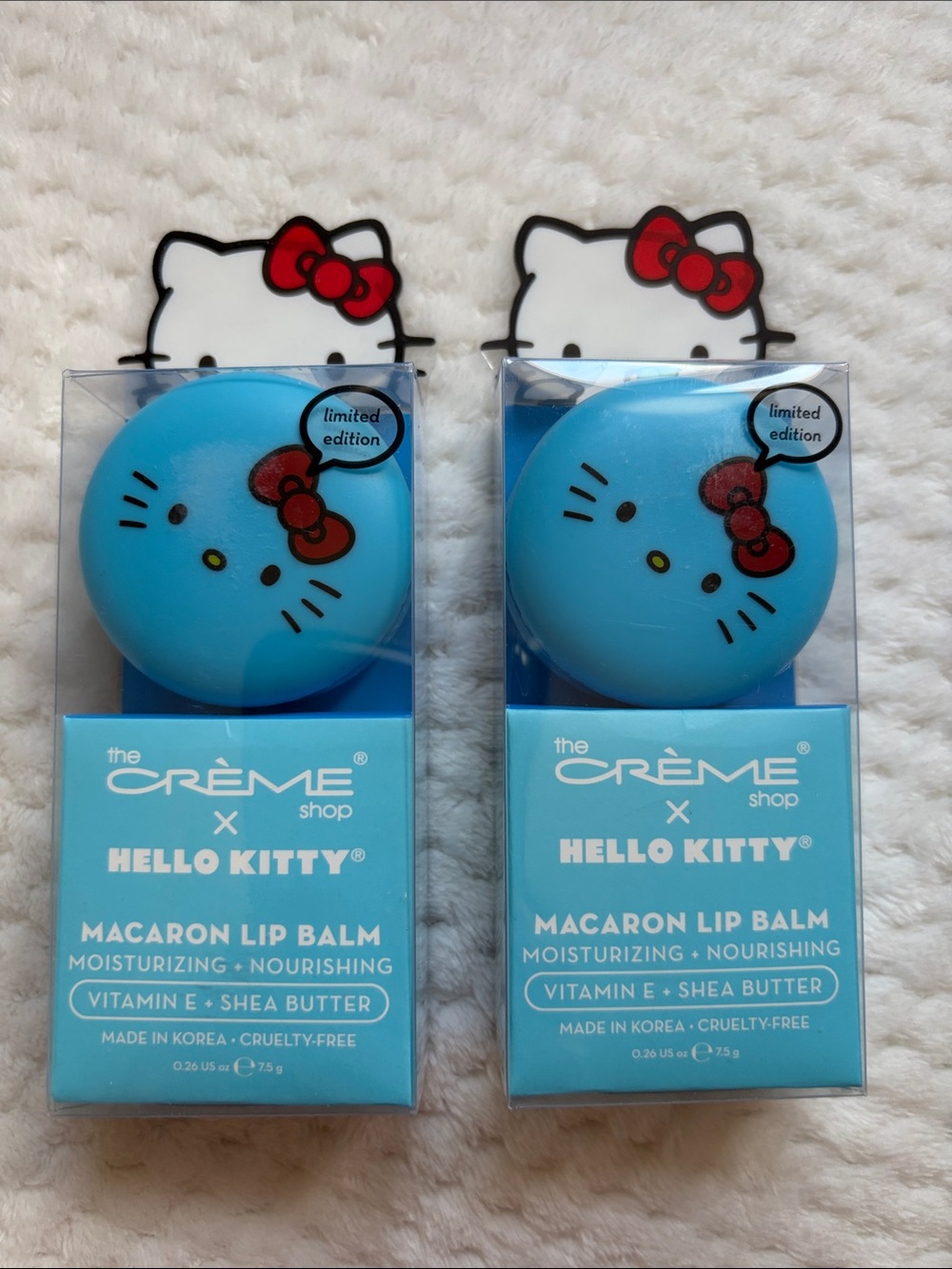Set of 2 - The Crème Shop x Hello Kitty Blue Macaron Lip Balm - Cool As Mint